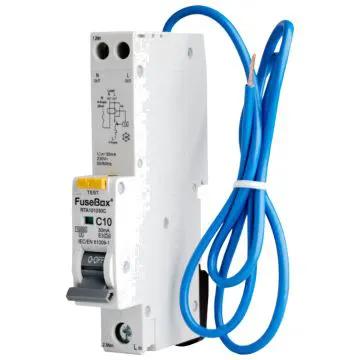 Fusebox RCBO Fusebox RCBO 10A C Curve Type A Single Pole 10kA RTA101030C - Fusebox RCBO Fusebox RCBO 10A C Curve Type A Single Pole 10kA RTA101030C