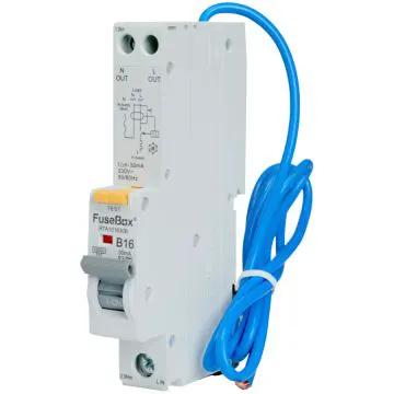 Fusebox RCBO Fusebox RCBO 16A Type A Single Pole 10kA RTA101630B - Fusebox RCBO Fusebox RCBO 16A Type A Single Pole 10kA RTA101630B