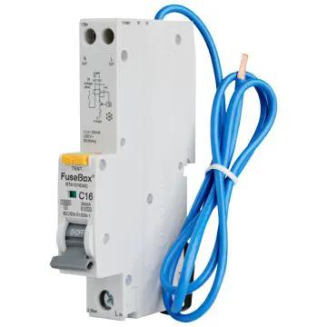 Fusebox RCBO Fusebox RCBO 16A C Curve Type A Single Pole 10kA RTA101630C - Fusebox RCBO Fusebox RCBO 16A C Curve Type A Single Pole 10kA RTA101630C