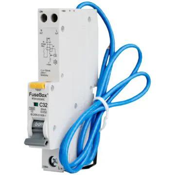Fusebox RCBO Fusebox RCBO 32A C Curve Type A Single Pole 10kA RTA103230C - Fusebox RCBO Fusebox RCBO 32A C Curve Type A Single Pole 10kA RTA103230C