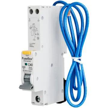 Fusebox RCBO Fusebox RCBO 40A C Curve Type A Single Pole 10kA RTA104030C - Fusebox RCBO Fusebox RCBO 40A C Curve Type A Single Pole 10kA RTA104030C