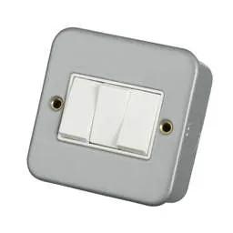 pvc back boxes Scolmore Click Essentials 10A 3 Gang 2 Way Light Switch Metal Clad - pvc back boxes Scolmore Click Essentials 10A 3 Gang 2 Way Light Switch Metal Clad