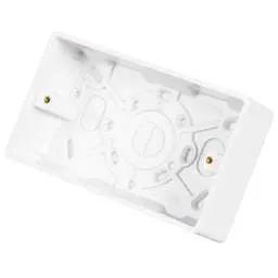 PATRESS BOX Scolmore Click Mode 2 Gang 35mm Pattress Back Box White - PATRESS BOX Scolmore Click Mode 2 Gang 35mm Pattress Back Box White