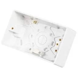 PATRESS BOX Scolmore Click Mode 2 Gang 47mm Pattress Back Box White - PATRESS BOX Scolmore Click Mode 2 Gang 47mm Pattress Back Box White
