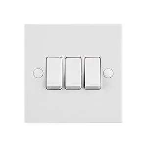 White Edge Square Edge 10AX 3G 2-Way Switch - White Edge Square Edge 10AX 3G 2-Way Switch