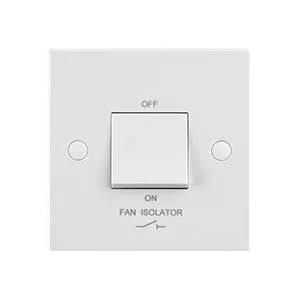 White Edge Square Edge 10AX 1G 3-Pole Fan Isolator Switch - White Edge Square Edge 10AX 1G 3-Pole Fan Isolator Switch