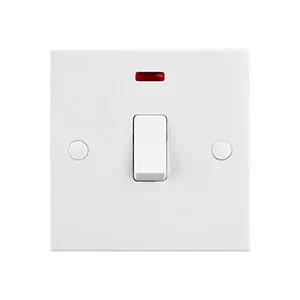 White Edge Square Edge 20A 1G DP Switch With Neon - White Edge Square Edge 20A 1G DP Switch With Neon