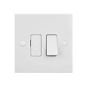 White Edge Square Edge 13A Switched Fused Spur Unit - White Edge Square Edge 13A Switched Fused Spur Unit