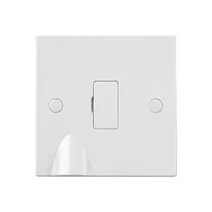 White Edge Square Edge 13A Unswitched Fused Spur Unit with Flex Outlet - White Edge Square Edge 13A Unswitched Fused Spur Unit with Flex Outlet