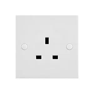 White Edge Square Edge 13A 1G SP Unswitched Socket - White Edge Square Edge 13A 1G SP Unswitched Socket