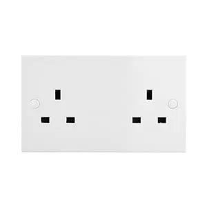 White Edge Square Edge 13A 2G SP Unswitched Socket - White Edge Square Edge 13A 2G SP Unswitched Socket