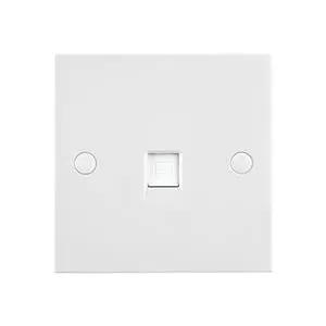White Edge Square Edge RJ45 Data Socket - White Edge Square Edge RJ45 Data Socket