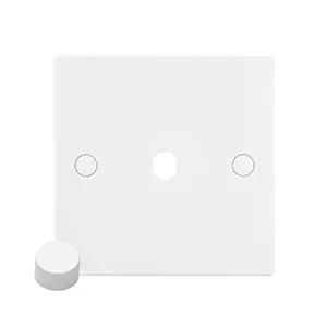 White Edge Square Edge 1G Dimmer Plate With Dimmer Cap - White Edge Square Edge 1G Dimmer Plate With Dimmer Cap