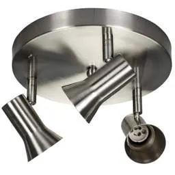 Firstlight Firstlight Magnum 3 Flush Ceiling Spot Light Brushed Steel - Firstlight Firstlight Magnum 3 Flush Ceiling Spot Light Brushed Steel