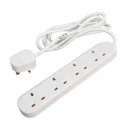 Extension Leads LGA Selectric 13A 2m 4 Gang Extension Lead White - Extension Leads LGA Selectric 13A 2m 4 Gang Extension Lead White