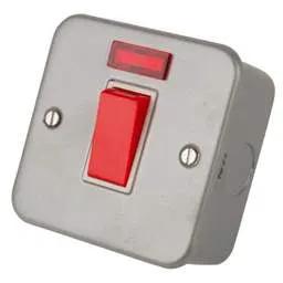 pvc back boxes LGA Selectric 45A DP 1 Gang Switch with Neon Metal Clad - pvc back boxes LGA Selectric 45A DP 1 Gang Switch with Neon Metal Clad