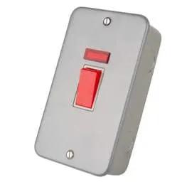 pvc back boxes LGA Selectric 45A DP 2 Gang Vertical Switch with Neon Metal Clad - pvc back boxes LGA Selectric 45A DP 2 Gang Vertical Switch with Neon Metal Clad