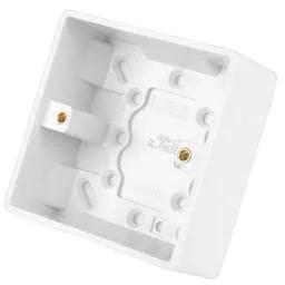 PATRESS BOX LGA Selectric 1 Gang 35mm Pattress Back Box White - PATRESS BOX LGA Selectric 1 Gang 35mm Pattress Back Box White