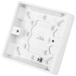 PATRESS BOX LGA Selectric 1 Gang 16mm Pattress Back Box White - PATRESS BOX LGA Selectric 1 Gang 16mm Pattress Back Box White