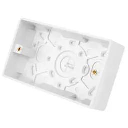 PATRESS BOX LGA Selectric 2 Gang 35mm Pattress Back Box White - PATRESS BOX LGA Selectric 2 Gang 35mm Pattress Back Box White