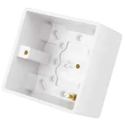 PATRESS BOX LGA Selectric 1 Gang 47mm Pattress Back Box White - PATRESS BOX LGA Selectric 1 Gang 47mm Pattress Back Box White