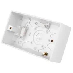 PATRESS BOX LGA Selectric 2 Gang 47mm Pattress Back Box White - PATRESS BOX LGA Selectric 2 Gang 47mm Pattress Back Box White