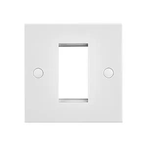 White Edge Square Edge 1G Modular Faceplate (1 Module) - White Edge Square Edge 1G Modular Faceplate (1 Module)