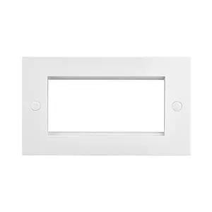 White Edge Square Edge 4G Modular Faceplate (4 Modules) - White Edge Square Edge 4G Modular Faceplate (4 Modules)
