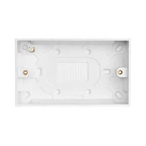 White Edge Square Edge Double 25mm Pattress Box - White Edge Square Edge Double 25mm Pattress Box