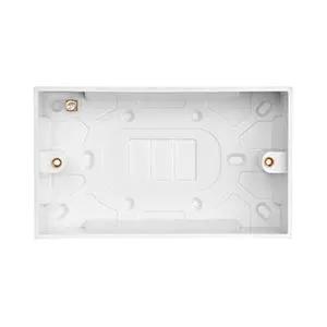 White Edge Square Edge Double 35mm Pattress Box - White Edge Square Edge Double 35mm Pattress Box
