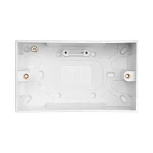 White Edge Square Edge Double 47mm Pattress Box - White Edge Square Edge Double 47mm Pattress Box