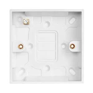 White Edge Square Edge Single 16mm Pattress Box - White Edge Square Edge Single 16mm Pattress Box