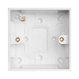 White Edge Square Edge Single 25mm Pattress Box - White Edge Square Edge Single 25mm Pattress Box