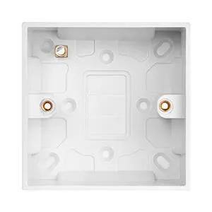 White Edge Square Edge Single 35mm Pattress Box - White Edge Square Edge Single 35mm Pattress Box