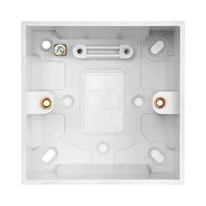 White Edge Square Edge Single 47mm Pattress Box - White Edge Square Edge Single 47mm Pattress Box