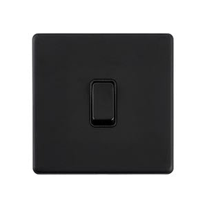 Saxby Sockets Screwless 10AX 1G 2-Way Switch - Matt Black With Black Insert - Saxby Sockets Screwless 10AX 1G 2-Way Switch - Matt Black With Black Insert