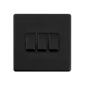 Saxby Sockets Screwless 10AX 3G 2-Way Switch - Matt Black With Black Insert - Saxby Sockets Screwless 10AX 3G 2-Way Switch - Matt Black With Black Insert