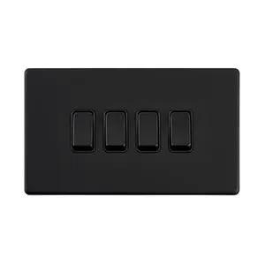 Saxby Sockets Screwless 10AX 4G 2-Way Switch - Matt Black With Black Insert - Saxby Sockets Screwless 10AX 4G 2-Way Switch - Matt Black With Black Insert