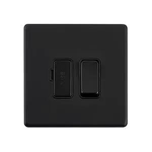 Saxby Sockets Screwless 13A Switched Fused Spur Unit - Matt Black With Black Insert - Saxby Sockets Screwless 13A Switched Fused Spur Unit - Matt Black With Black Insert