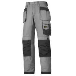 workwear Snickers 33W 35L 3213 Craftsmen Holster Pocket Trousers Ripstop Grey/Black - Workwear workwear Snickers 33W 35L 3213 Craftsmen Holster Pocket Trousers Ripstop Grey/Black Workwear