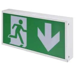 EMERGECNY LIGHTING Xcite 2W LED Maintained Emergency Exit Box Arrow Down Legend with Self Test - EMERGECNY LIGHTING Xcite 2W LED Maintained Emergency Exit Box Arrow Down Legend with Self Test