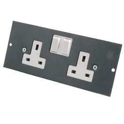 floor sockets Tass 13A 2 Gang Double Switched Socket Plate for Floor Box - floor sockets Tass 13A 2 Gang Double Switched Socket Plate for Floor Box