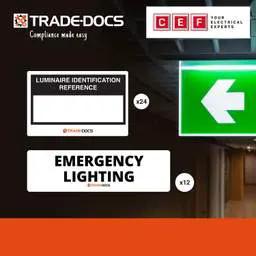 label sign Trade-Docs Emergency Lighting Mixed Label Pack - label sign Trade-Docs Emergency Lighting Mixed Label Pack