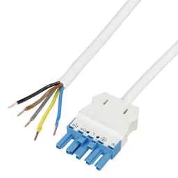 cieling rose Wago WINSTA MIDI 16A 400V 5m 5 Pole Socket to Bare Lead Blue - cieling rose Wago WINSTA MIDI 16A 400V 5m 5 Pole Socket to Bare Lead Blue